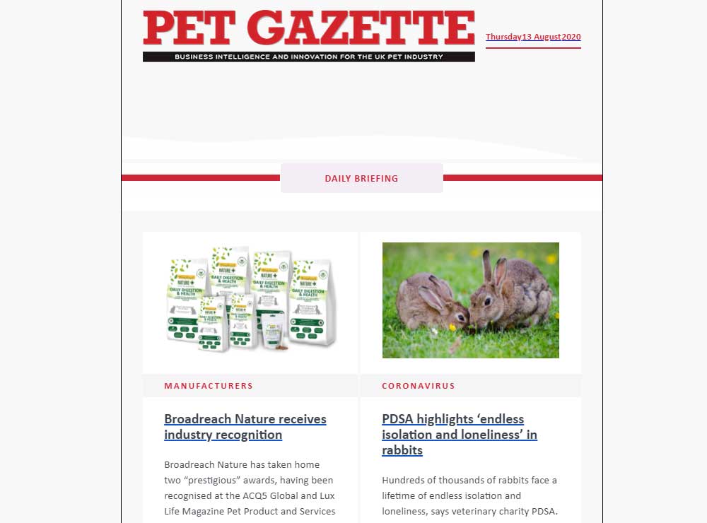 Pet Gazette daily briefing